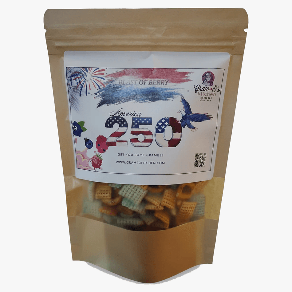Berry Flavored Gourmet Snack Mix, Blueberry & Raspberry, Sweet Crunchy Pretzels, Nut-Free Option, 2.5 oz Bag
