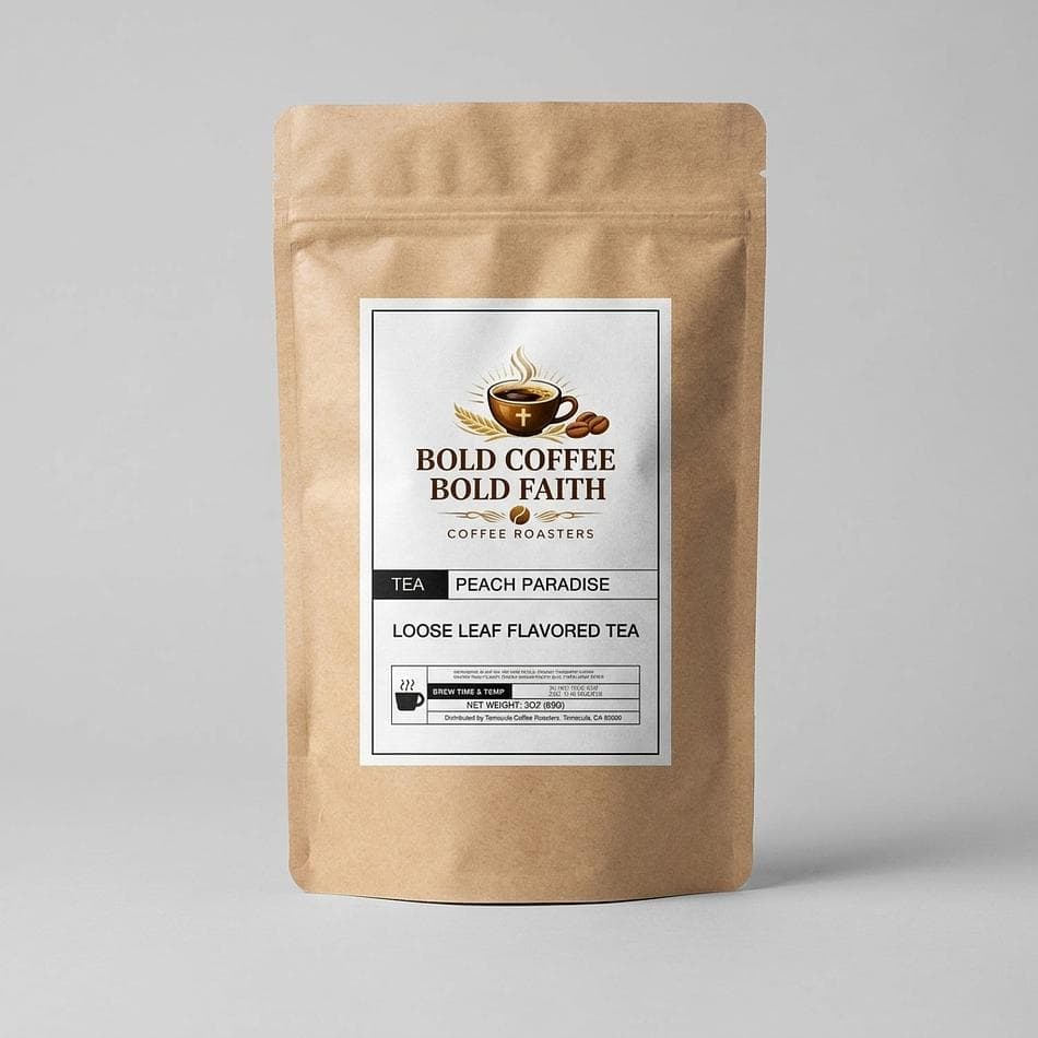 Fruity Herbal Loose Leaf Tea, Peach, Cranberry & Rose, Refreshing Hot or Iced, 3 oz Pouch