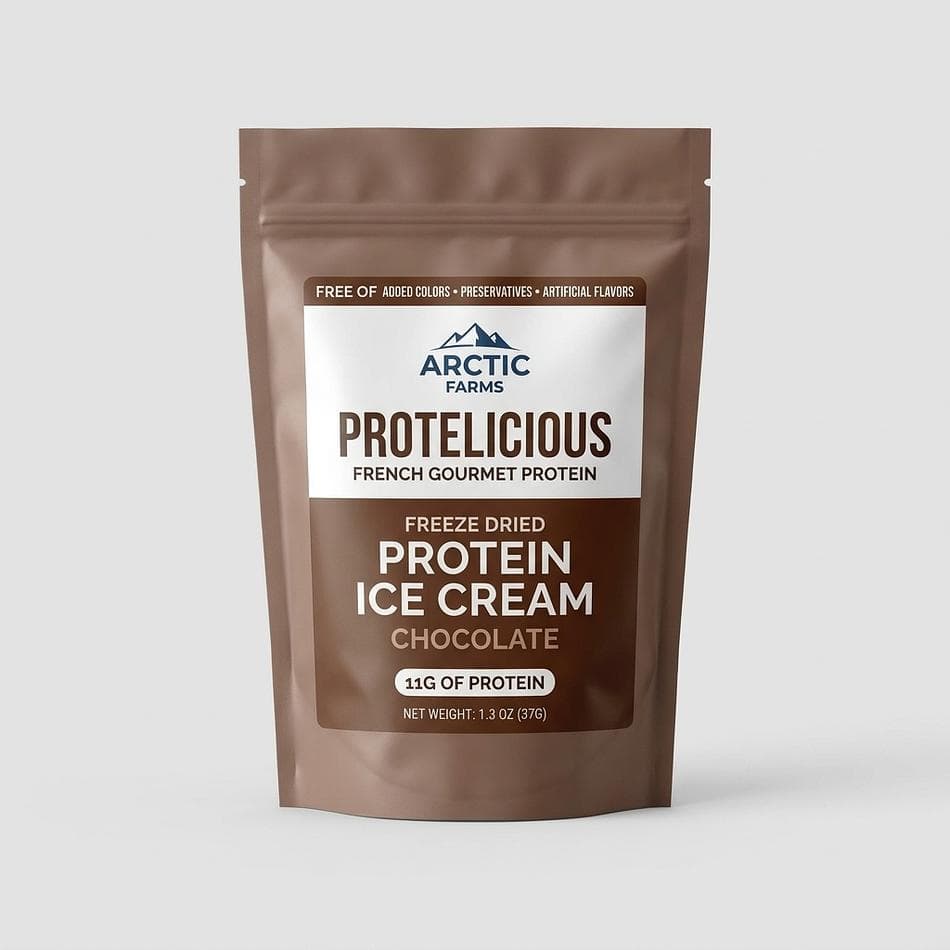Freeze-Dried Protein Ice Cream Bites, A2A2 Milk & Cocoa, Zero Added Sugar, Crunchy Chocolate, Small Bag 1.3 oz