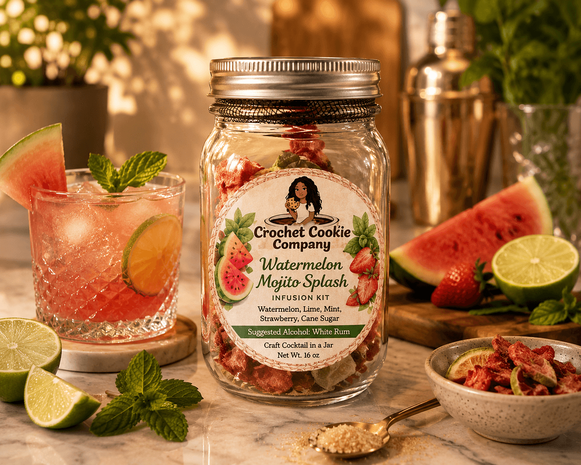 Watermelon Mojito Splash Cocktail Infusion Kit Jar, 16oz