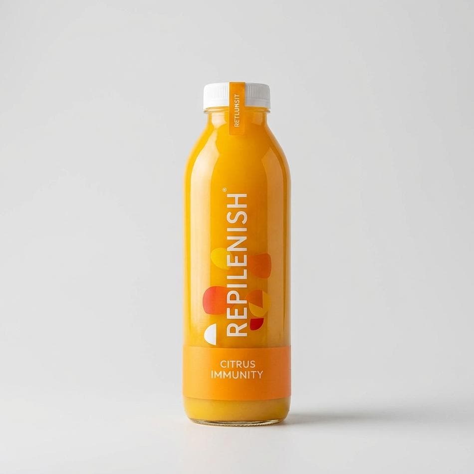 Cold-Pressed Immunity Juice, Orange Grapefruit Lemon + Ginger Turmeric, Vitamin C Support, 1 Bottle