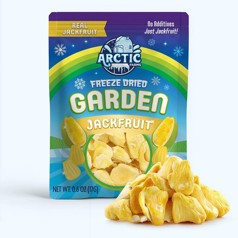 Freeze-Dried Organic Ripe Jackfruit, Crunchy Tropical Fruit Chips, Resealable Bag (0.6 oz)