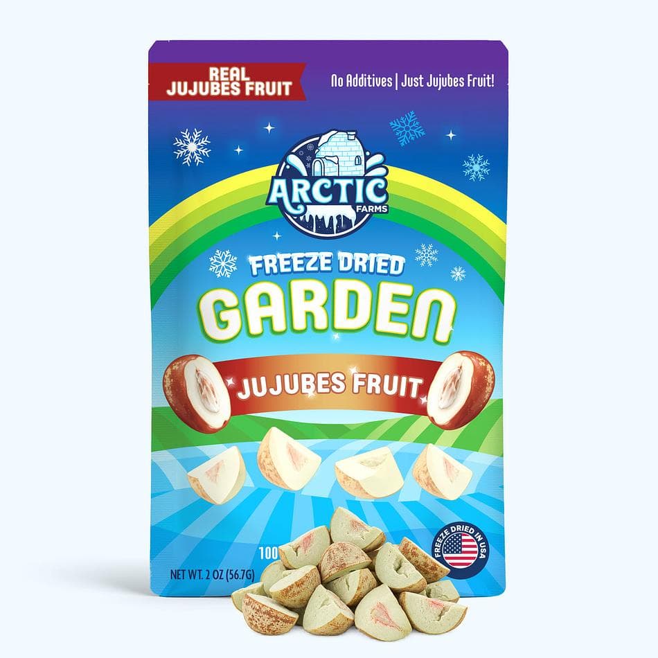 Freeze-Dried Jujube Fruit (Red Dates), 1 Ingredient, No Added Sugar, Crunchy Snack, Large Resealable Bag (2 oz)