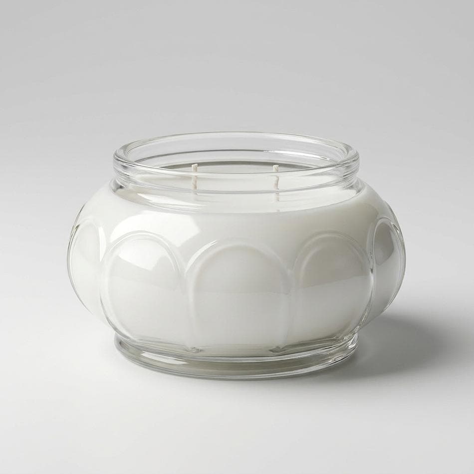 Vintage Pressed Glass Soy Candle, Lavender & Eucalyptus, Calming Home Fragrance, Double Wick, 7.67 oz