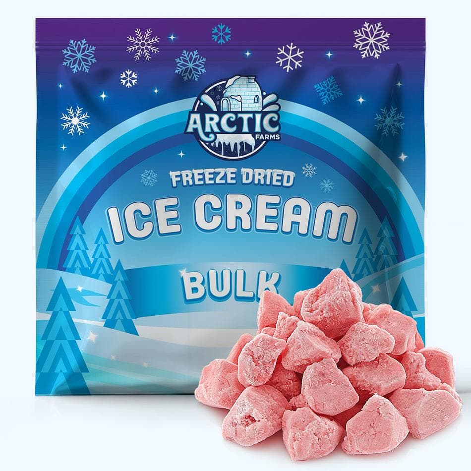 Freeze-Dried Ice Cream Bits, Watermelon, No-Melt Crunchy Snack, Shelf-Stable, Bulk Bag (1 lb)