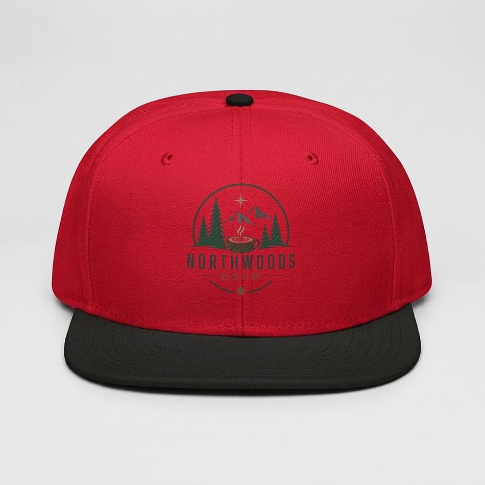 High-Profile Snapback Hat, Acrylic Wool Blend, Flat Bill, Adjustable Plastic Closure, 22–24 in (55–60 cm)