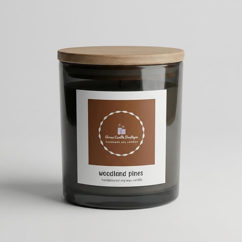Pine Scented Candle, Evergreen Needles & Earthy Woods, Cozy Forest Aroma, 1 Jar