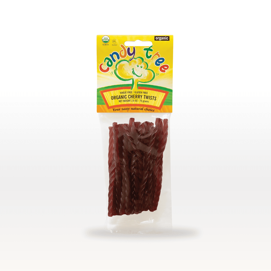 Organic Cherry Licorice Twists, Fruit Juice Sweetened, Vegan & Gluten-Free, Non-GMO, 2.6 oz Bag