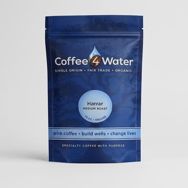 Ethiopian Harrar Coffee, Natural Process, Berry & Cocoa Notes, Fruit-Forward Medium Roast, Whole Bean or Ground, 12 oz
