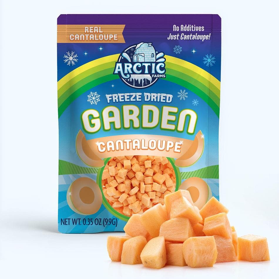 Freeze-Dried Cantaloupe Melon, Sweet Refreshing Crunchy Fruit Snack, Resealable Bag (0.35 oz)