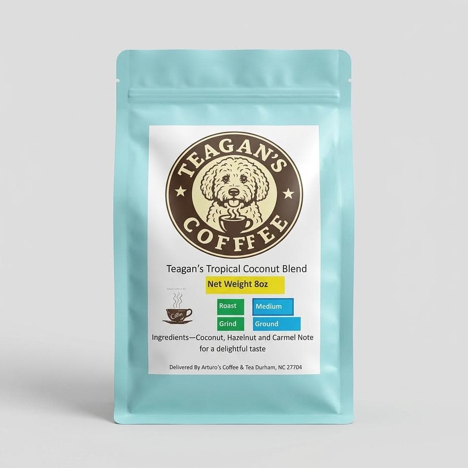 Flavored Medium Roast Coffee, Coconut & Hazelnut, Caramel Notes, Smooth Dessert-Like Cup, 8 oz (Whole Bean or Ground)