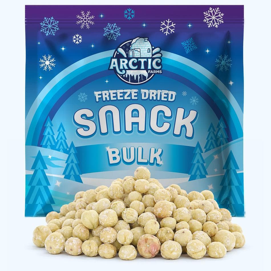 Freeze-Dried Organic Green Gooseberries, Tart, Bright, Antioxidant-Rich Snack, Bulk Bag (7.5 oz)