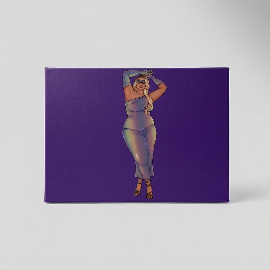 Body Positive Canvas Wall Art, Plus Size Woman Illustration, Self-Love Home Decor, 12x9 Horizontal, 0.75in Depth