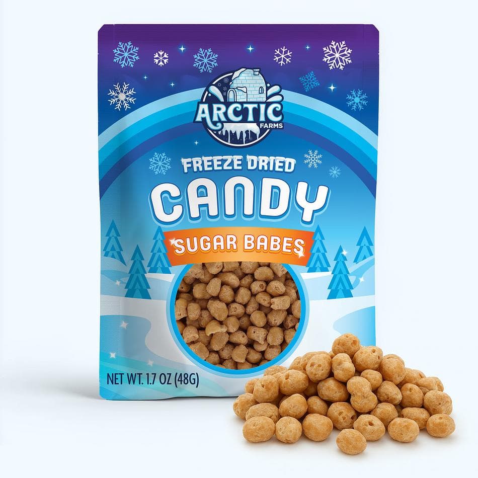 Freeze-Dried Sugar Caramel Babes, Sweet, Buttery, Ultra-Crunchy Caramel Candy, Resealable Bag (1.7 oz)