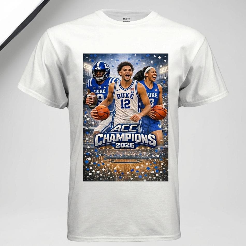 Duke ACC Champions Graphic T-Shirt, Gildan Heavy Cotton, Classic Fit, 5.3 oz, Unisex, S–5XL