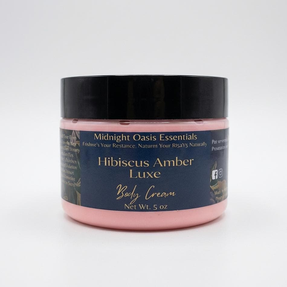 Body Cream, Aloe & Shea + Cocoa Butter, Non-Greasy Deep Moisture, Hibiscus Amber Scent, 1 Jar