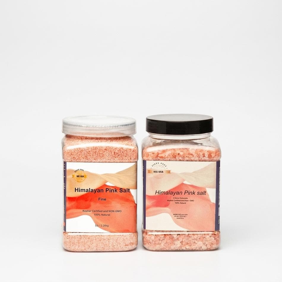 Himalayan Pink Salt, Fine + Coarse, No Additives, Kosher & Halal, 2 Jars (5 lb Each) Total 10 lb