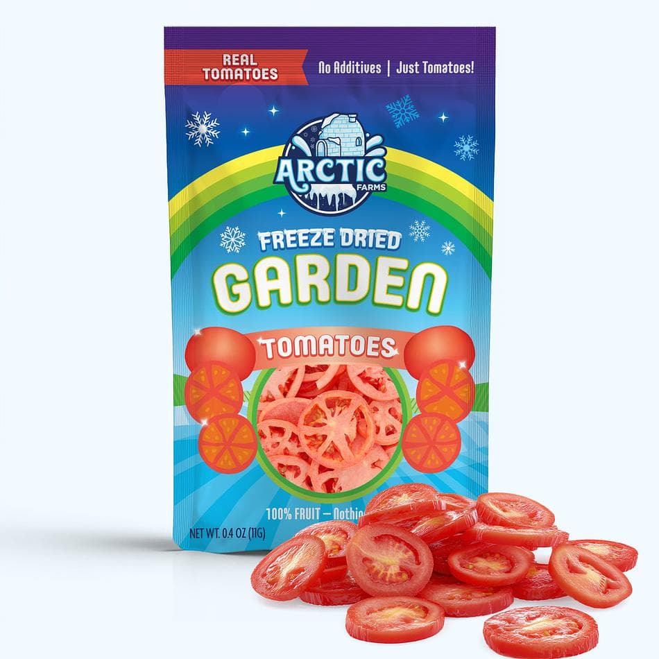 Freeze-Dried Large Tomato Slices, Pure, Savory Snack & Ingredient, Large Resealable Bag (0.4 oz)