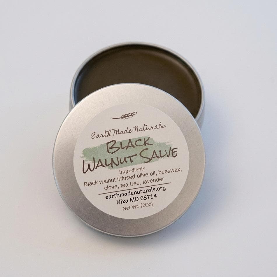 Black Walnut & Clove Herbal Salve, Plant-Based Topical Skin Support, Small Batch Balm, 1 Tin