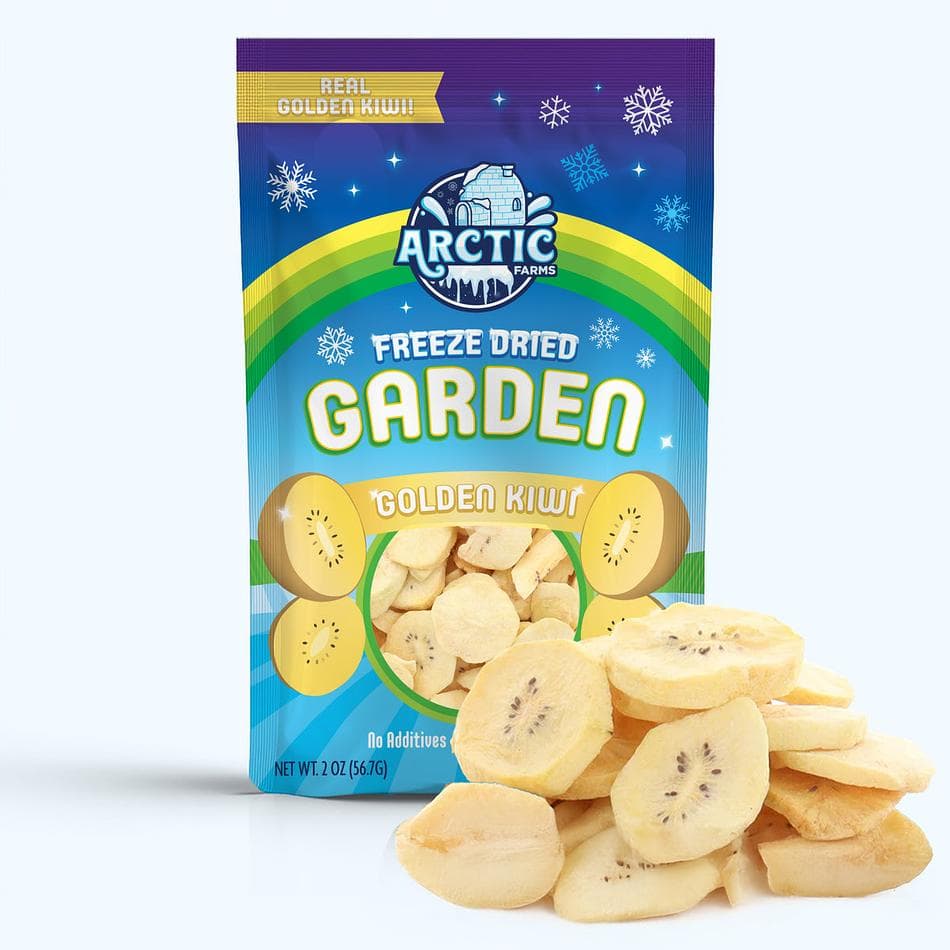 Freeze-Dried Golden Kiwi, Naturally Sweet Tropical Snack, Large Resealable Bag (2 oz)