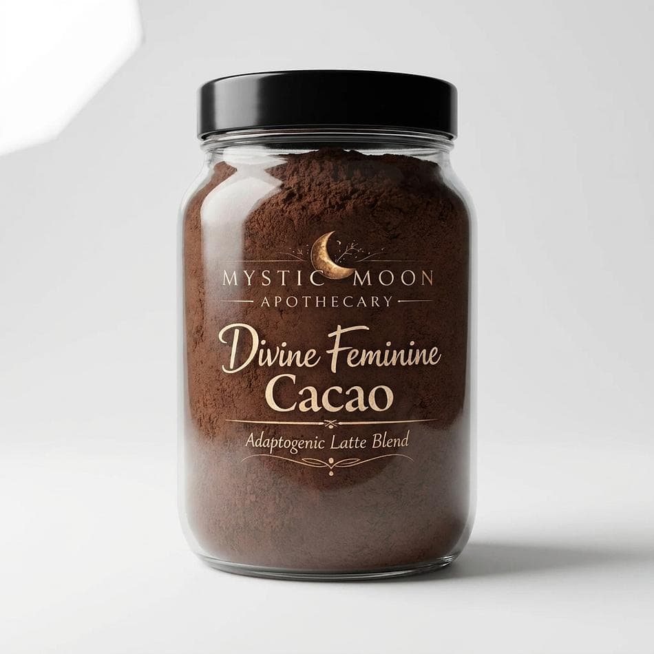 Adaptogenic Cacao Latte Mix, Cacao + Maca + Ashwagandha + Cinnamon, Hormone & Mood Support, 8 oz Powder