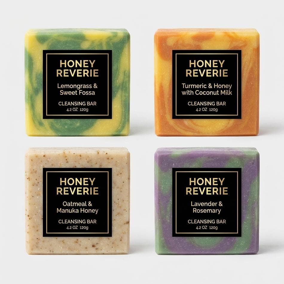 Cleansing Bar Soap Set, 4-Pack Bundle, Essentials Collection, Gentle Daily Cleanse, 4 Bars