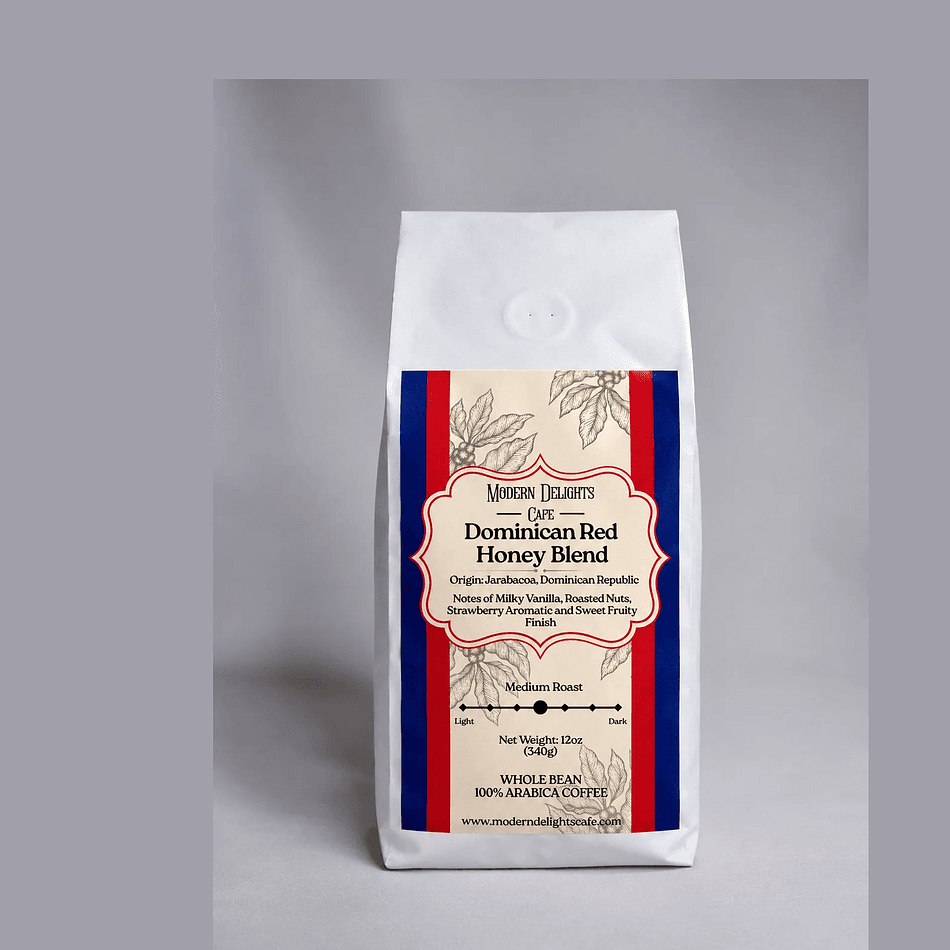 Red Honey Process Dominican Coffee, Jarabacoa Single Origin, Vanilla Strawberry Notes, Medium Roast, Greca/Moka Grind