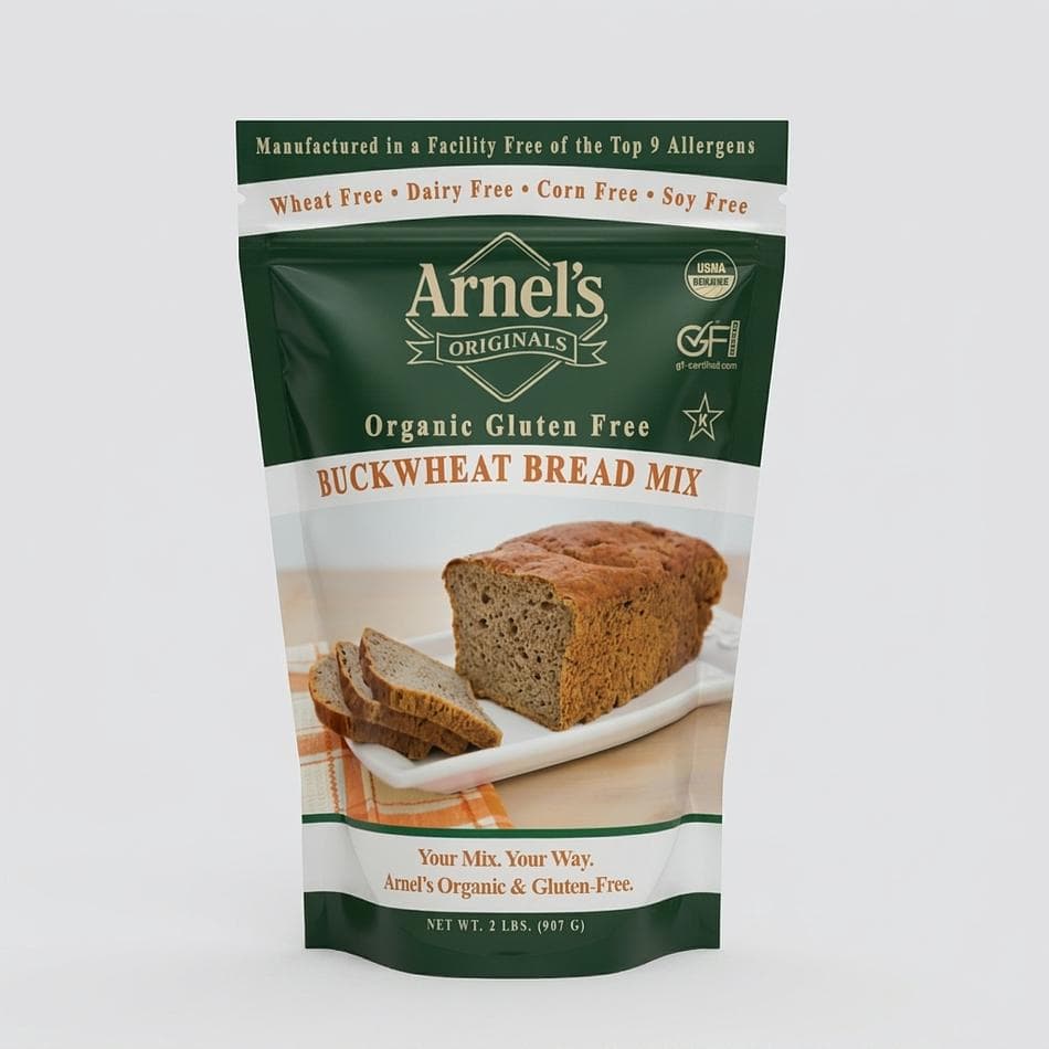 Gluten-Free Buckwheat Bread Mix, Organic Buckwheat Flour, Vegan, Soft Sandwich Loaf, 2 lb Bag
