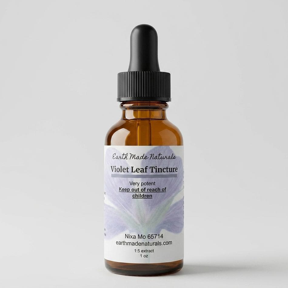 Violet Leaf & Flower Tincture, Organic Viola, Lymphatic & Detox Support, 40% Alcohol, 1 oz Dropper