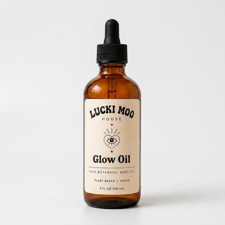 Organic Body Glow Oil, Coconut & Rosehip + Squalane, Deep Hydration, Desert Sun Scent (Ginger, Laurel, Vanilla), 4 oz