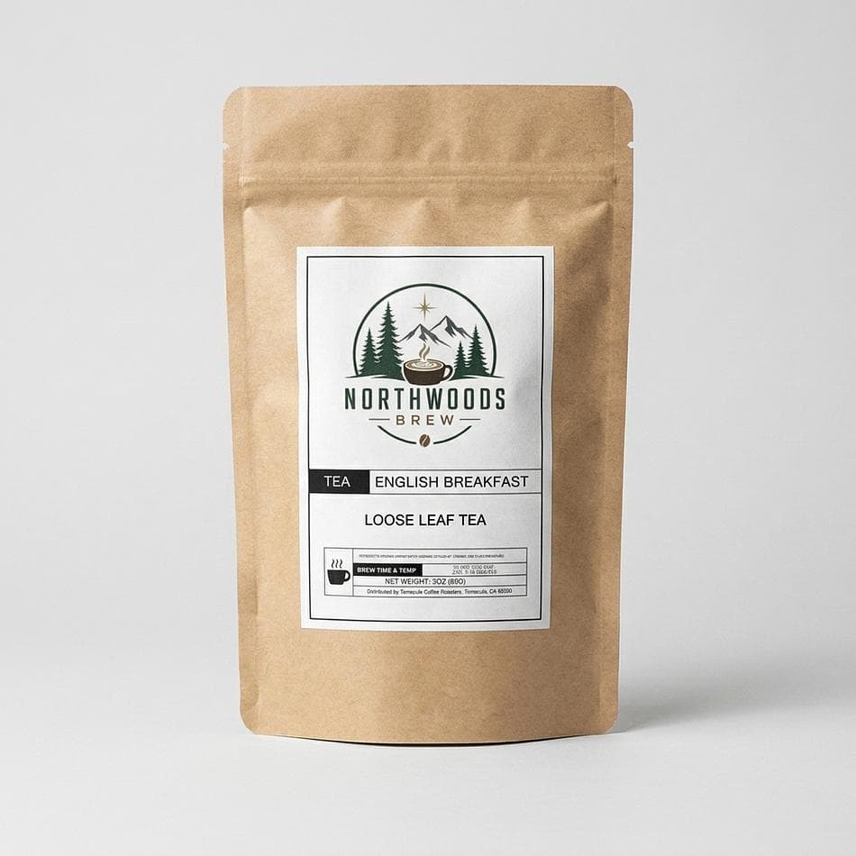 English Breakfast Loose Leaf Black Tea, African & Indian Blend, Bold Morning Cup for Milk & Sugar, 3 oz