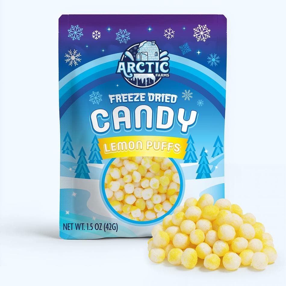 Freeze-Dried Lemon Puffs, Classic Puffs, Bright, Tart, Ultra-Crunchy Lemon Candy, Resealable Bag (1.5 oz)