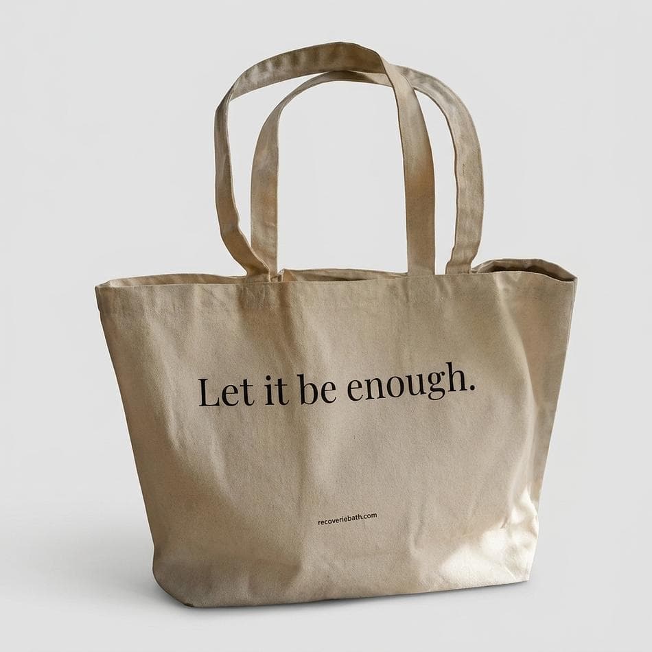Canvas Tote Bag, Soft Durable Cotton, "Let It Be Enough" Quote, Lightweight Everyday Carry, 1-Pack