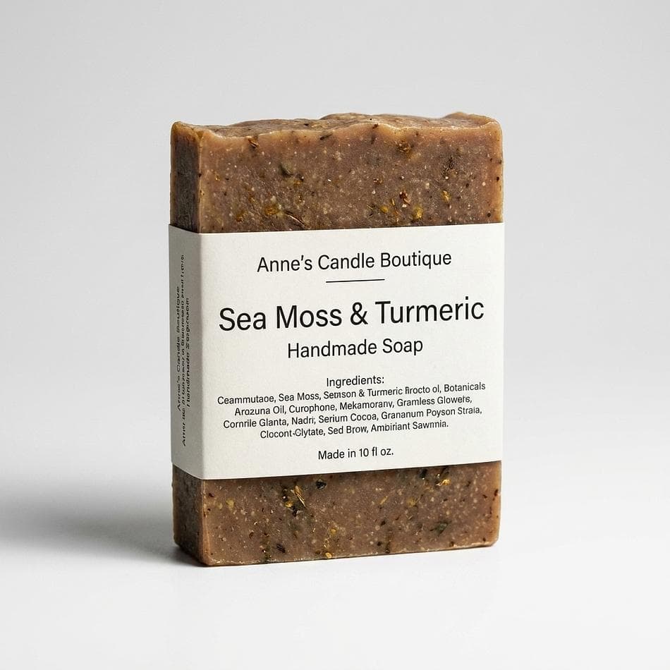 Sea Moss & Turmeric Bar Soap, Mineral-Rich Glow Cleanse, Creamy Lather, Earthy Scent, 1 Bar (Net Wt. __ oz)
