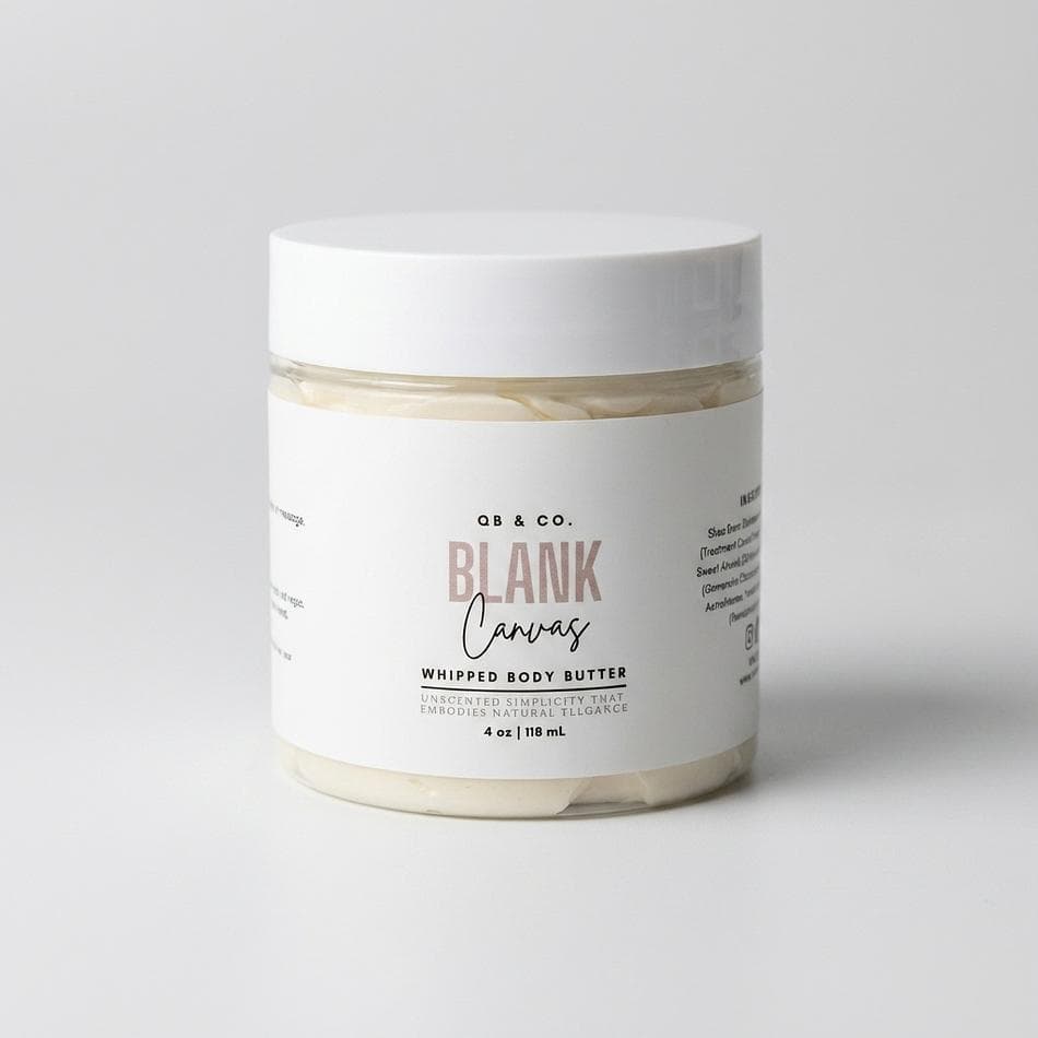 Unscented Whipped Body Butter, Shea & Cocoa Butter, Deep Moisture Glow, 2 oz / 4 oz / 8 oz Jar