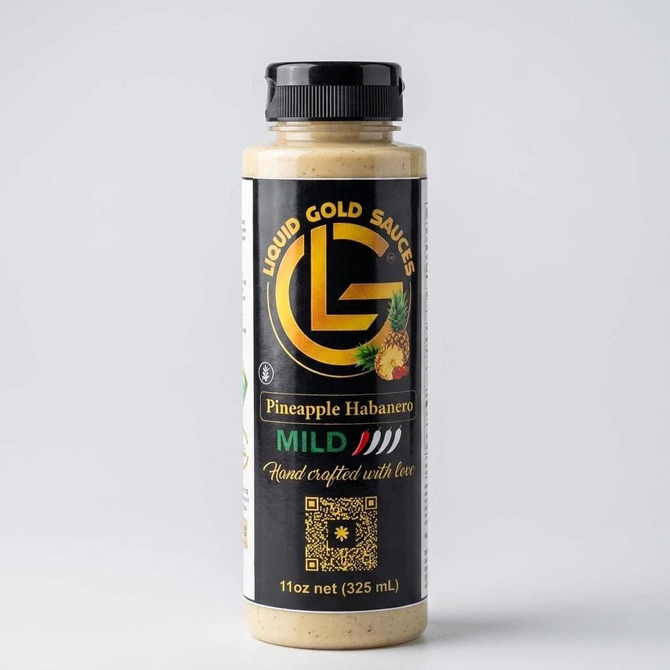 Pineapple Mild Habanero Sauce, Sweet & Mild Heat, Gluten-Free, Handcrafted, 1 Bottle (11oz)