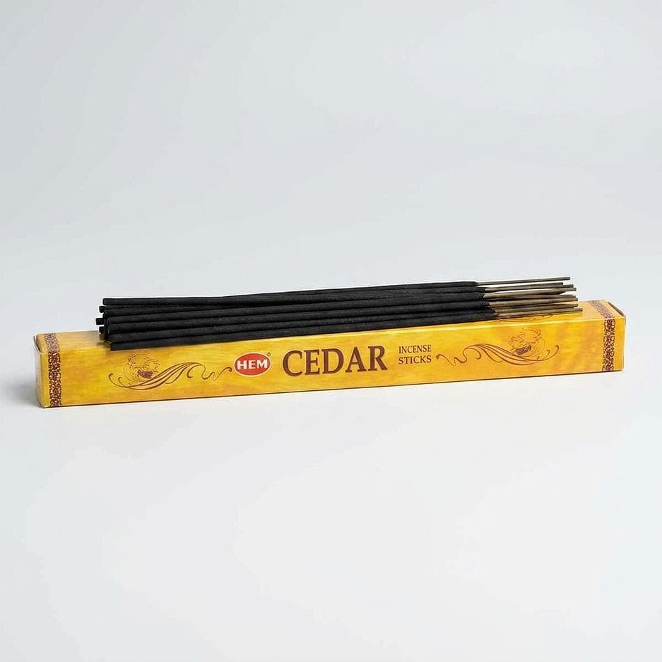 Cedar Incense Sticks, Cedarwood Fragrance, Relaxation & Meditation, 20-Stick Hexa Pack