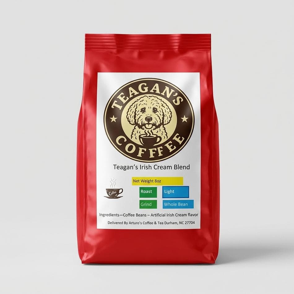 Irish Cream Flavored Coffee, Arabica Beans, Vanilla & Cream Notes, Light Roast, 8 oz Bag (Whole Bean or Ground)