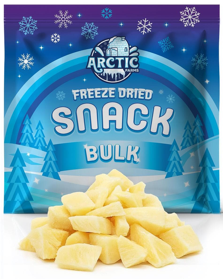 Freeze-Dried Pineapple, Sweet, Tropical, Juicy-Crisp Fruit Chunks, Bulk Bag (11 oz)