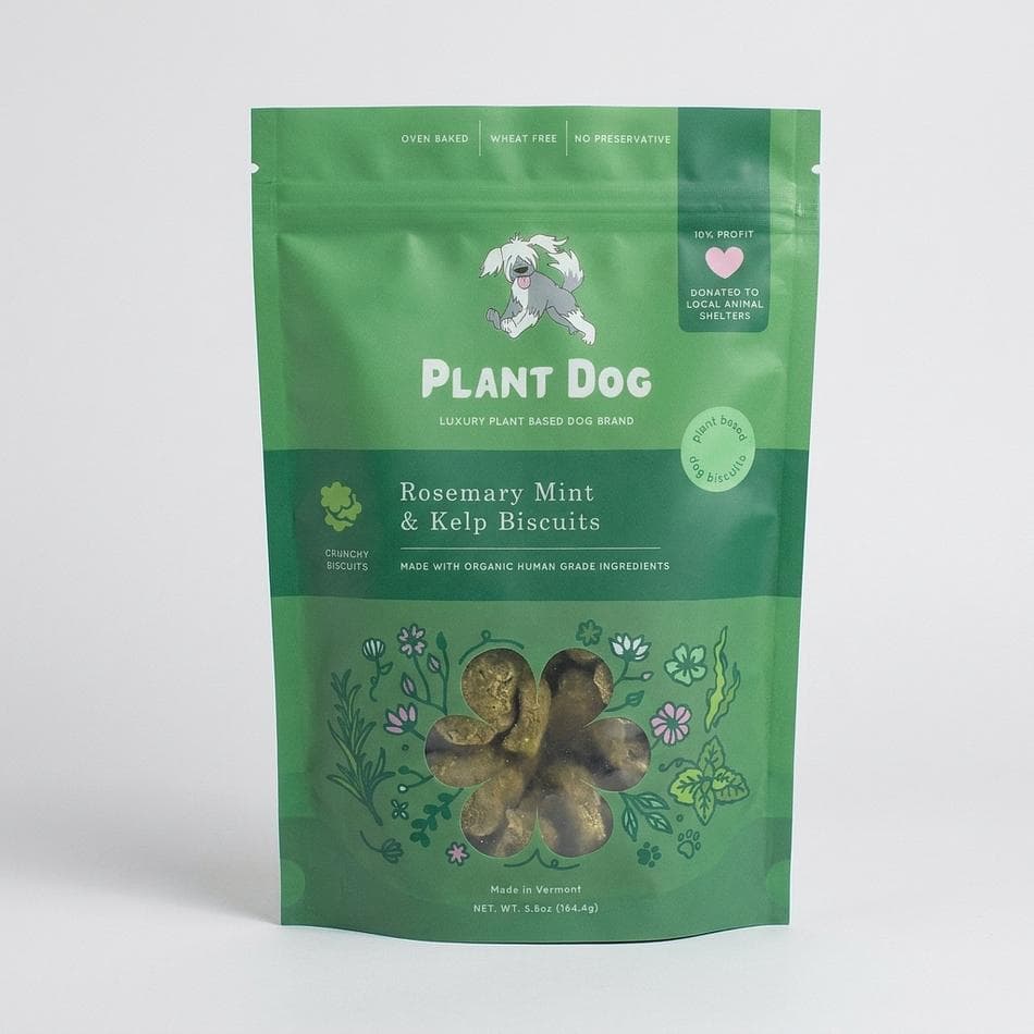 Dog Breath Freshener Biscuits, Organic Mint, Rosemary & Kelp, Fresh Breath Support, 5.8 oz Bag