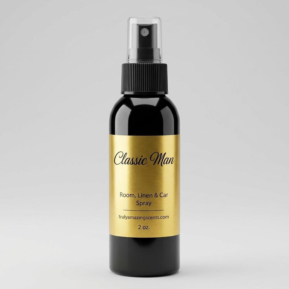 Room Spray, Cedarwood Musk Eucalyptus & Patchouli, Masculine Black Ice Scent, Odor Eliminator, 2 oz / 4 oz