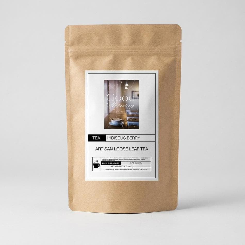 Caffeine-Free Hibiscus Berry Herbal Tea, Hibiscus & Rosehips, Tart Fruit Blend for Iced or Hot Brew, Loose Leaf 3 oz