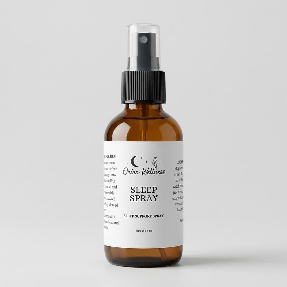 Magnesium Sleep Spray, Magnesium Chloride + Lavender & Chamomile, Calming Bedtime Ritual, Topical Mist, 4 oz