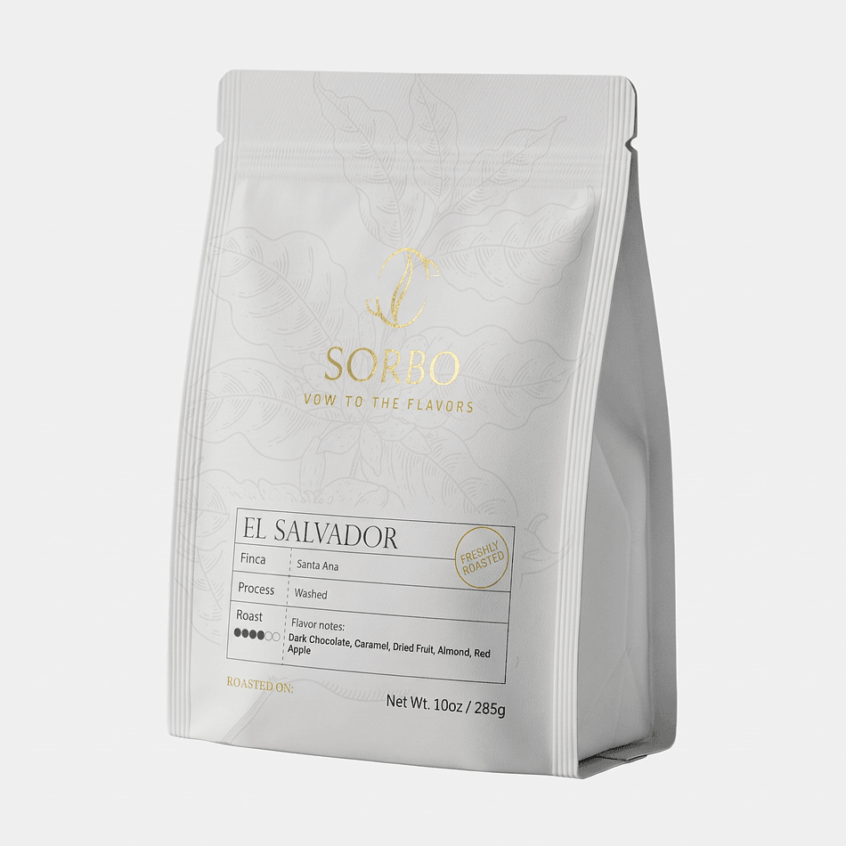 Single Origin Coffee Beans, El Salvador Santa Ana, Washed Bourbon Pacas Caturra, Chocolate-Caramel Balance, Medium Roast, 10 oz