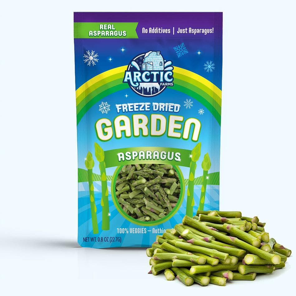 Freeze-Dried Asparagus, Tender, Crisp, Single-Ingredient Vegetable Spears, Large Resealable Bag (0.8 oz)