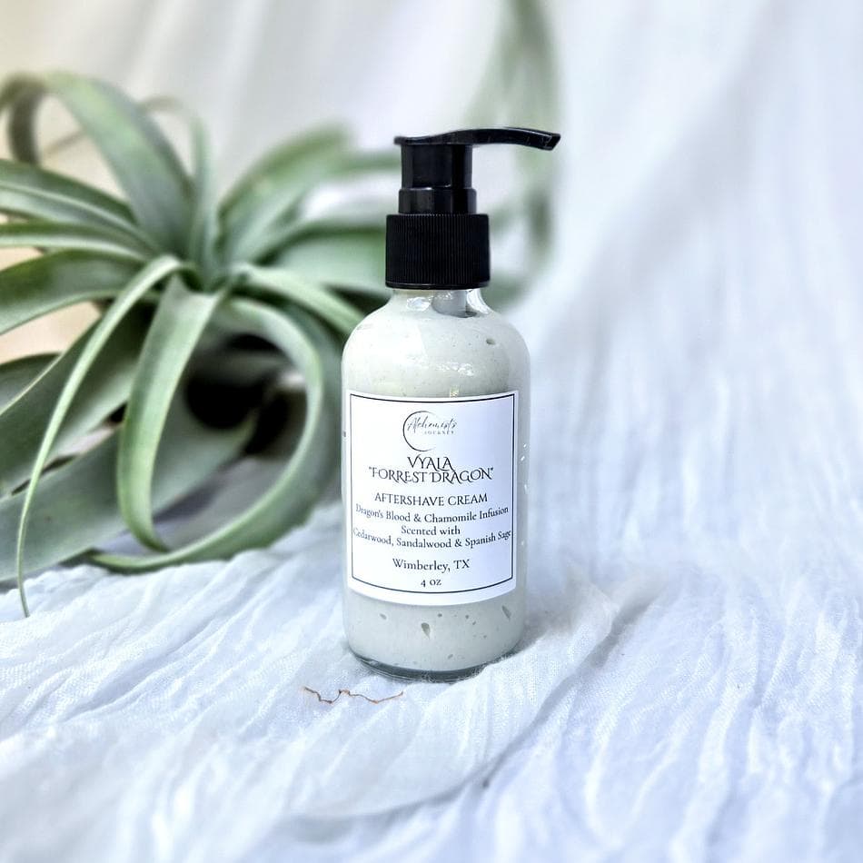 Vyala “Forrest Dragon” After Sun & Aftershave Cream Featuring Green Spirulina-Infused Aloe, Dragon’s Blood Resin, Borage Oil & Rice Filtrate