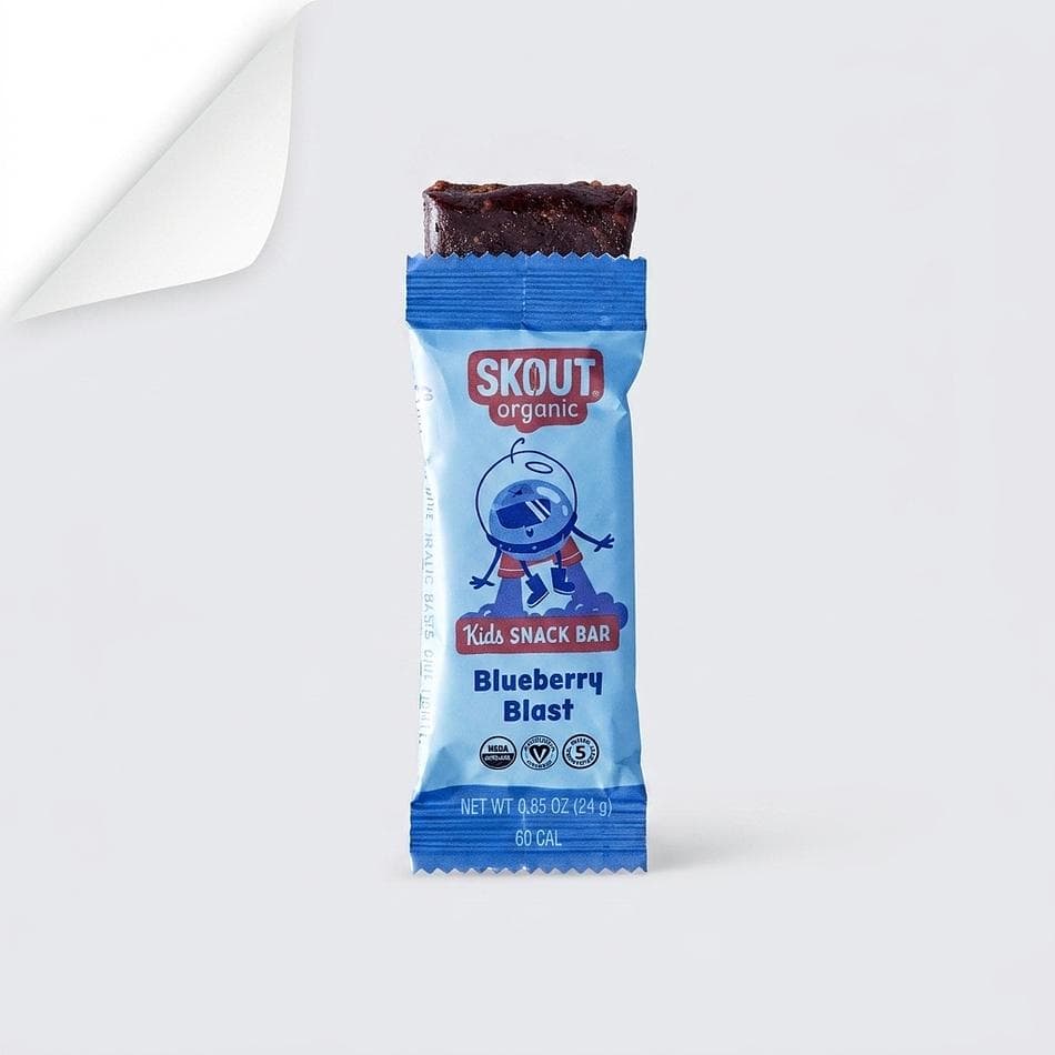 Organic Kids Fruit Snack Bars, Dates & Sunflower Butter, Nut-Free School Safe, 18-Pack Variety (Apple, Blueberry, Raspberry)