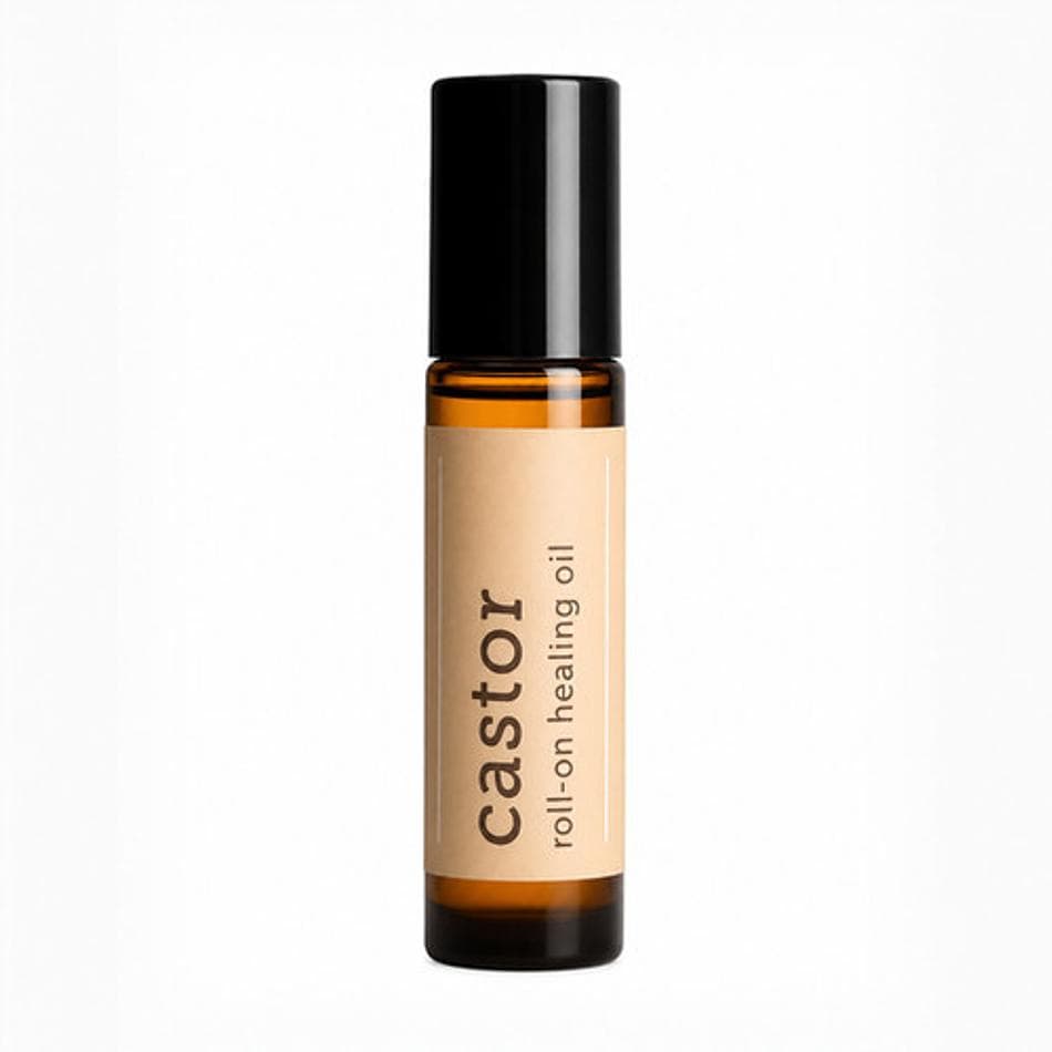 Organic Castor Oil Lash & Brow Roller, Castor + Frankincense, Conditioning & Fuller Look, Amber Glass, 1 Roll-On