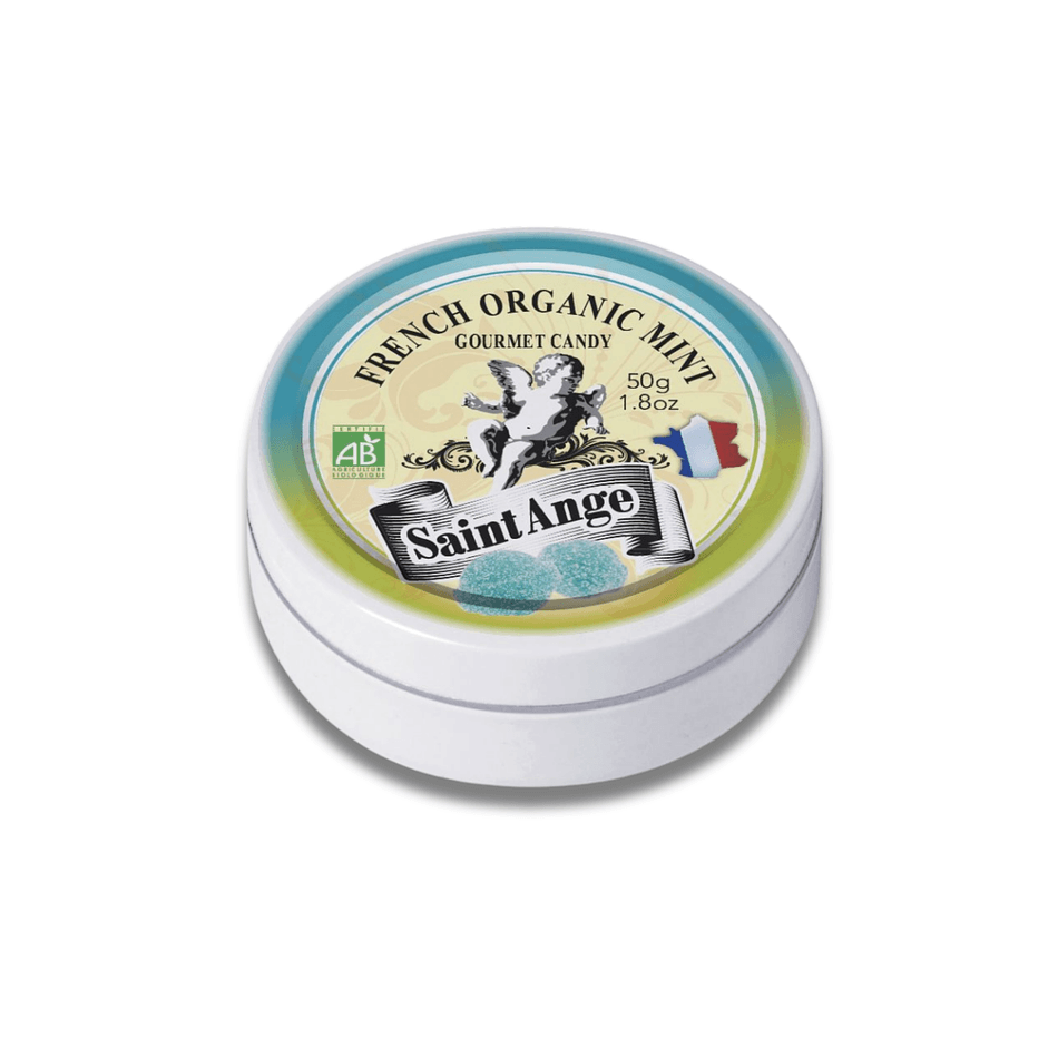 Organic Mint Pastilles, Natural Mint Flavor, Breath-Freshening Candy, Single Tin 50g