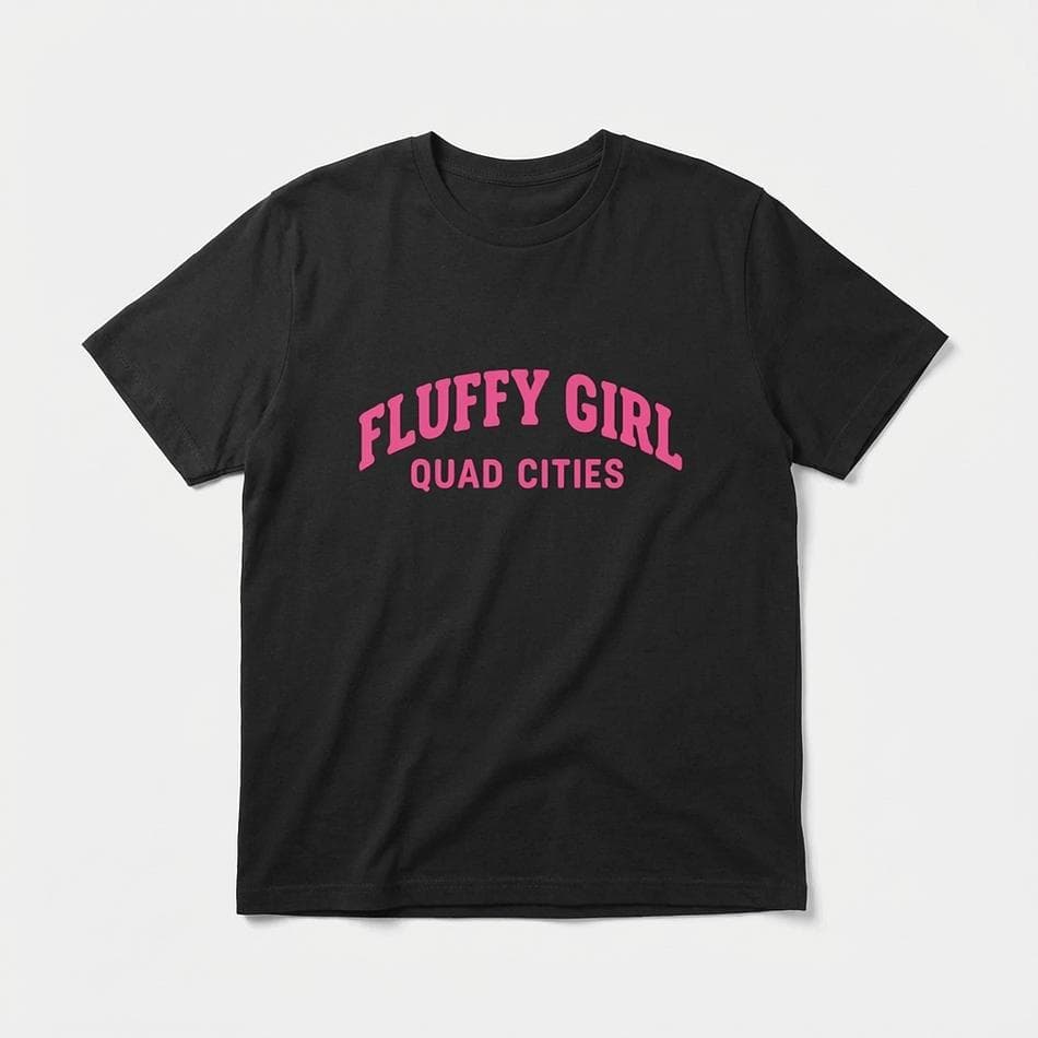 Body Positive Graphic Tee, Airlume Ring-Spun Cotton, Fluffy Girl Design, Soft Unisex Fit, Sizes XS–4XL